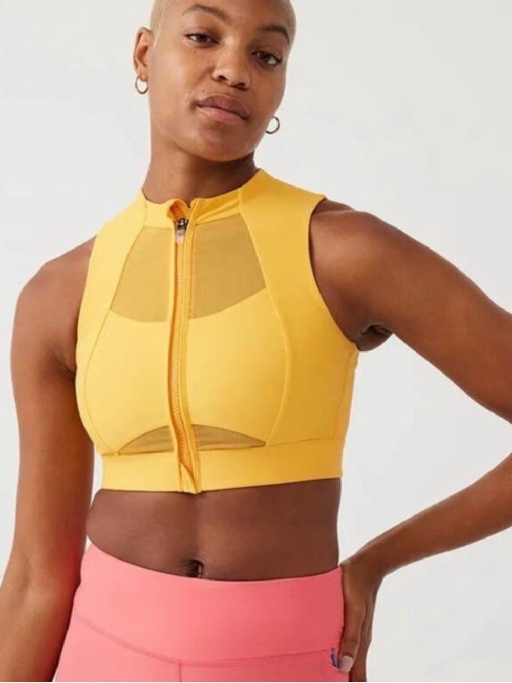 Outdoor Voices Zip-Front Splashknit Sports Bra